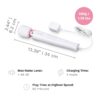 Le Wand Powerful Plug In Vibrating Wand Massager, white with a rounded head
