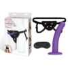 lf1378_01jpeg Lux Fetish Strap On Harness & 5 inch Dildo Set - Purple, 5inch