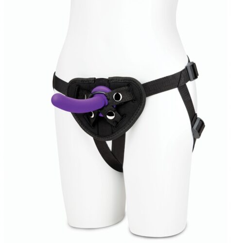 lf1378_03jpeg Lux Fetish Strap On Harness & 5 inch Dildo Set - Purple, 5inch