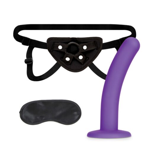 lf1378_05jpeg Lux Fetish Strap On Harness & 5 inch Dildo Set – Purple, 5inch
