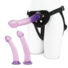lf1380_03jpeg Lux Fetish Size Up 4Pc Dildo & Harness Pegging Training Set – Purple, 7.25inch/7.75inch/8.5inch
