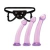 lf1380_05jpeg Lux Fetish Size Up 4Pc Dildo & Harness Pegging Training Set - Purple, 7.25inch/7.75inch/8.5inch
