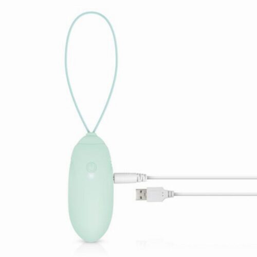 Experience pleasure on-the-go with the Luv Egg Vibrating Egg. Luv Egg Vibrating Egg in mint green color with USB charging cable