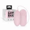 Experience pleasure on your terms with the Luv Egg Vibrating Egg. Luv Egg Vibrating Egg in a transparent packaging, pink egg and remote control