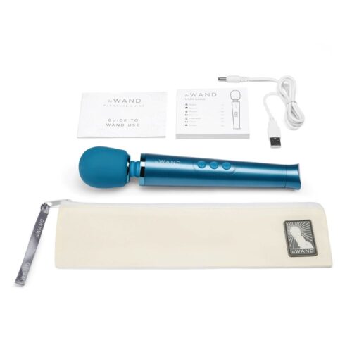 Le Wand Petite Rechargeable Wand Vibrator and accessories