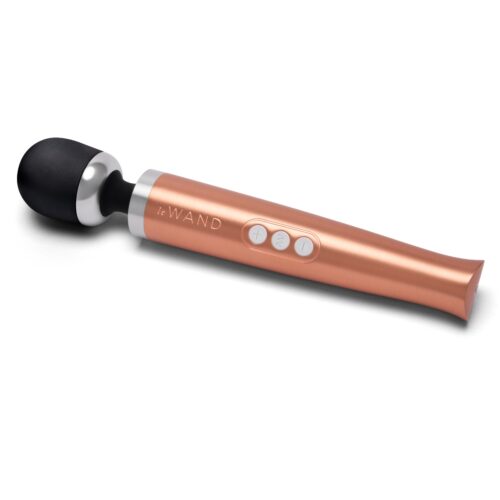Le Wand Diecast Rechargeable Wand Vibrator Massager with a copper body and black head