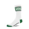 White sock with green accents and 'VERS' text