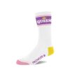 Sock with 'QUEEN' text and crown design