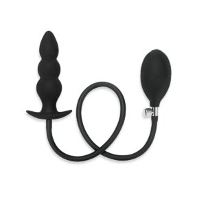 Explore new sensations with this adjustable inflatable anal plug. Black inflatable anal plug with adjustable bulb