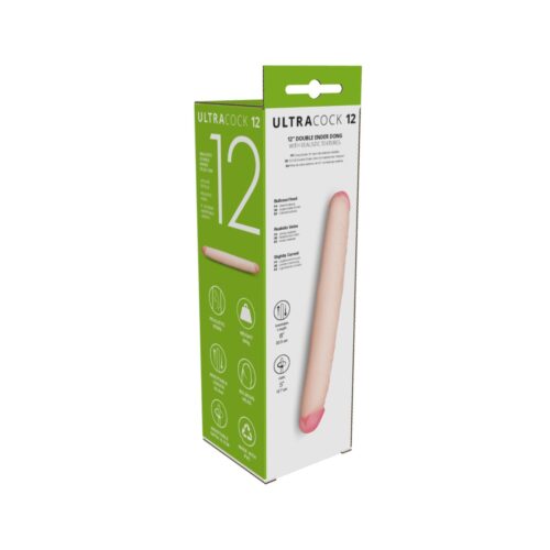 Me You Us Ultra Cock Double Ended Dildo - Vanilla, 12inch