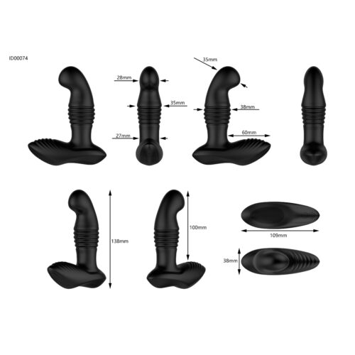 Nexus_Thrust_Measurements_1_Jpg Nexus Thrust Remote Control Thrusting Prostate Massager - Black, One Size