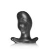A black silicone pleasure toy with a unique design
