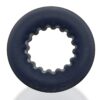 Oxballs Axis ribbed cockring with plus+silicone blend construction and textured inner grip design