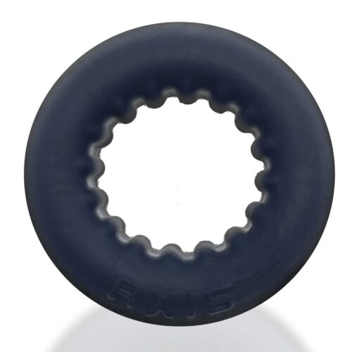Oxballs Axis ribbed cockring with plus+silicone blend construction and textured inner grip design