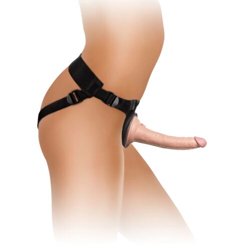 7-inch vibrating silicone strap-on kit with adjustable straps
