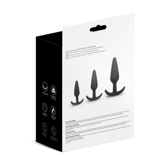 Anal training kit with 3 different sized plugs