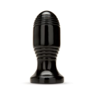 A stylish black anal plug designed for comfort and pleasure. Black anal plug with tapered top and ridges