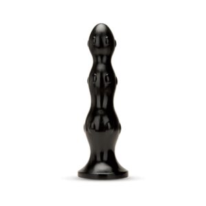 Discover new dimensions of pleasure with this elegantly designed black toy. A sleek, curvy black toy