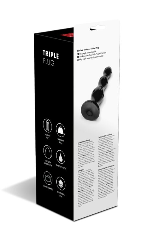 Boxed beaded textured triple plug with details