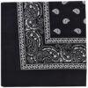 Black bandana with white paisley patterns