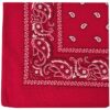 Red bandana with paisley and floral patterns