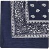 Navy bandana with white paisley design