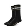 Black socks with white lettering 'DADDY'