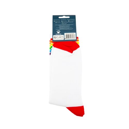 White socks with red accents