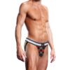 Muscular man in a tartan thong