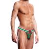 Man in a tartan thong with a colorful waistband