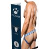 Jockstrap packaging featuring a model's back