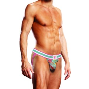 Muscular man in colorful swimwear