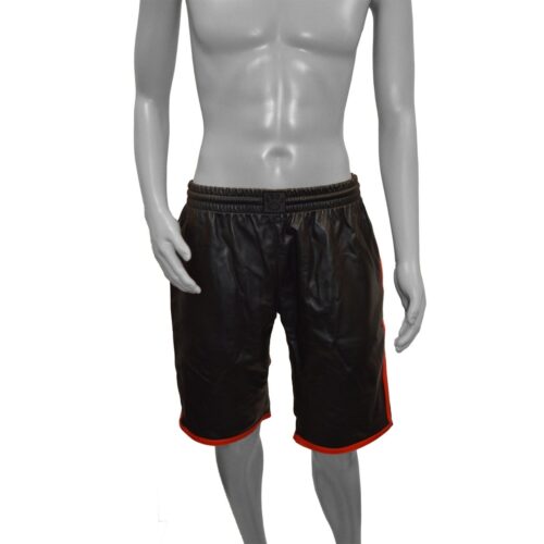 Prl009-L-R_6Jpg Prowler Red Leather Long Sports Shorts