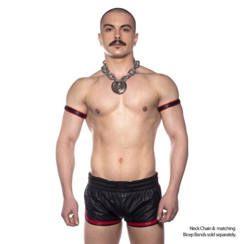 Prowler Red Leather Sports Shorts
