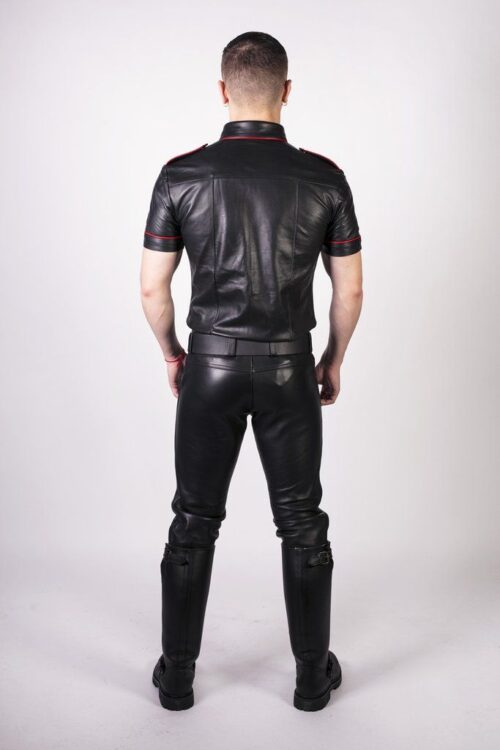 Prowler Red Leather Jeans - Black