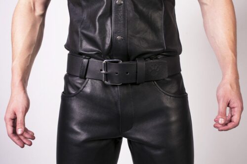 Prowler Red Leather Jeans - Black