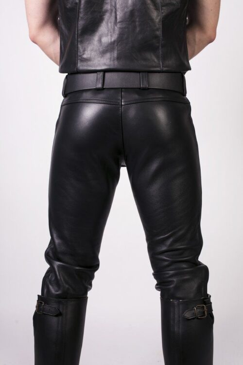Prowler Red Leather Jeans - Black