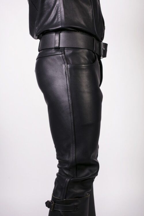 Prowler Red Leather Jeans - Black
