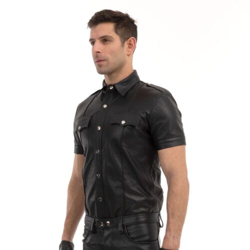 Prowler Red Punch Hole Shirt - Black