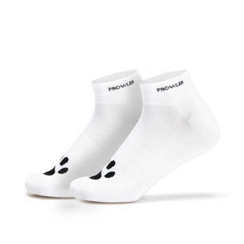 White socks with a paw print design