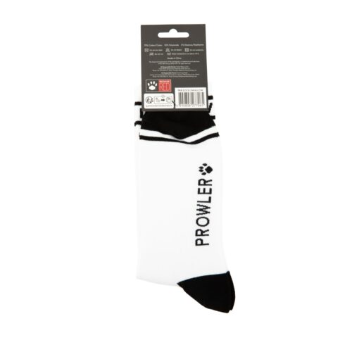 White socks with black accents and 'PROWLER' text