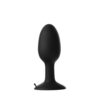 Black silicone toy, featuring a smooth rounded shape with a solid base