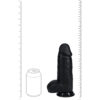 Realistic black dildo with balls and textured surface