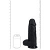 Extra thick realistic black dildo with textured surface
