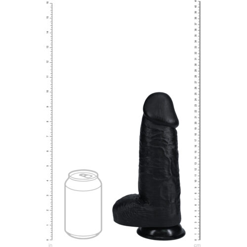 Extra thick realistic black dildo with textured surface