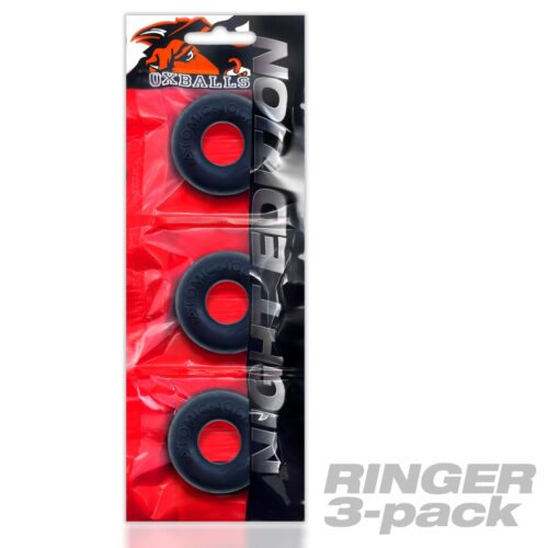 Oxballs Ringer Cockring 3-Pack - Plus + Silicone Special Edition Night - Black, One Size
