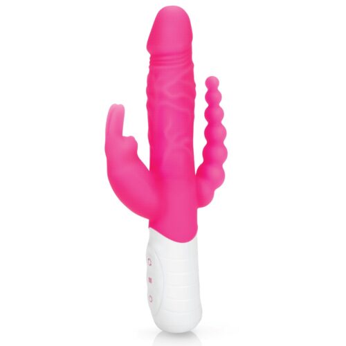 rr-007pnk_01jpg Rabbit Essentials Rechargeable Slim Double Penetration Rabbit Vibrator