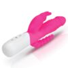 rr-007pnk_03jpg Rabbit Essentials Rechargeable Slim Double Penetration Rabbit Vibrator