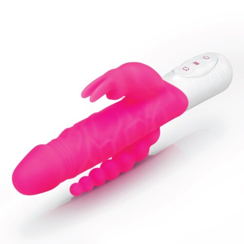 rr-007pnk_04jpg Rabbit Essentials Rechargeable Slim Double Penetration Rabbit Vibrator