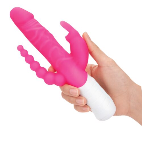rr-007pnk_08jpg Rabbit Essentials Rechargeable Slim Double Penetration Rabbit Vibrator
